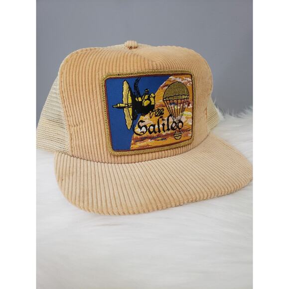 Vintage‎ NASA GALILEO Trucker Mesh Corduroy Satellite Snapback Ball Hat Cap - Picture 9 of 9
